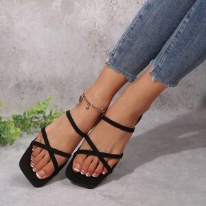 Elegant Black Strappy Sandals